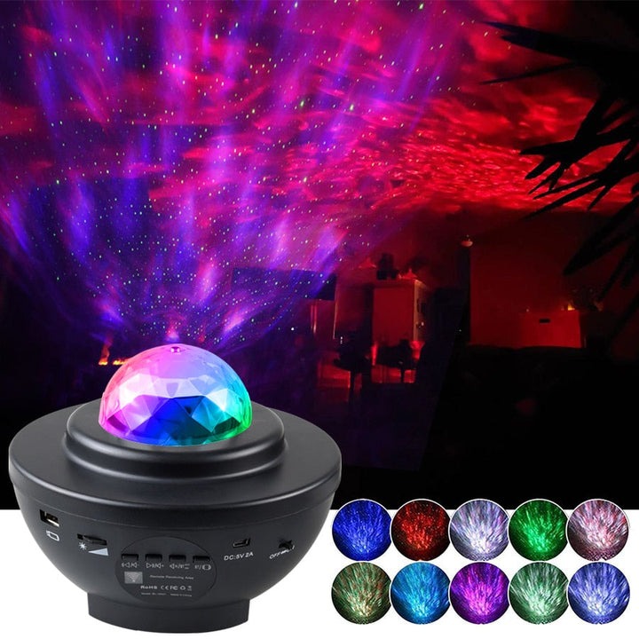 Proyector galaxia Bluetooth con parlante y luces LED