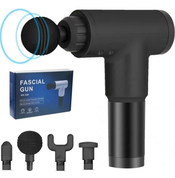 Pistola de masaje de percusión premium con accesorios